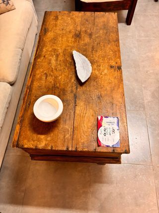 Mesa baúl de centro de madera rústica