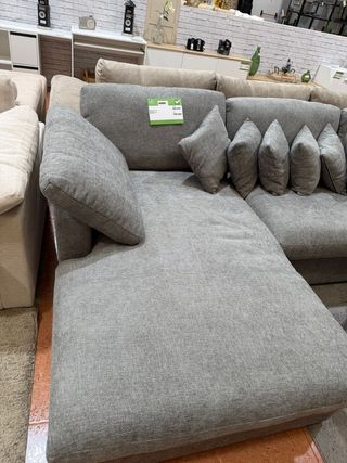 Sofá Cama Chaise Longue Beige/Gris