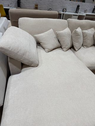 Sofá Cama Chaise Longue Beige/Gris