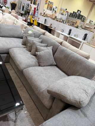 Sofá Cama Chaise Longue Beige/Gris