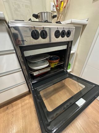 Cocina Rommer Inox 4 fuegos Gas Natural