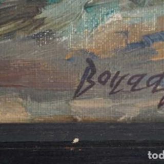 Cuadro Antiguo Lluis Bonada Paisaje Costero