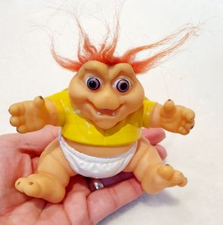 Raro Baby Sinclair de los 90s Pelo Naranja