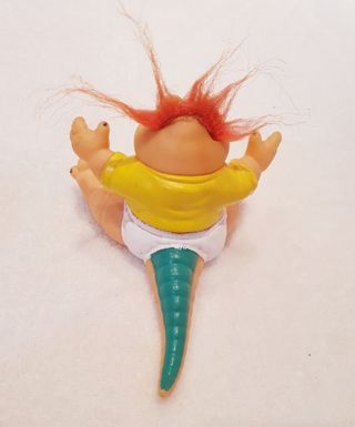 Raro Baby Sinclair de los 90s Pelo Naranja