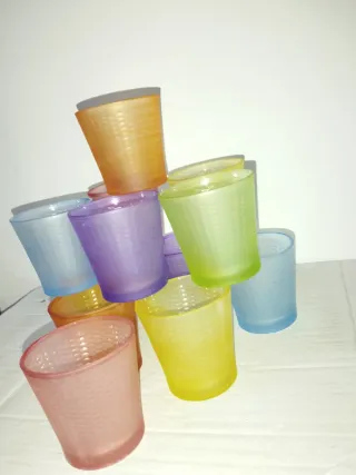 12 Bicchieri Acqua Satinati Multicolore