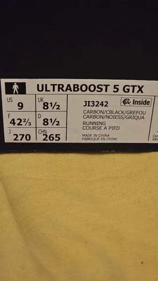 Adidas ultraboost 5 gtx negras y amarillas