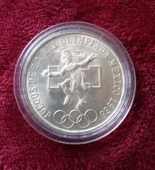 Moneda Plata 25 Pesos México Ley.720