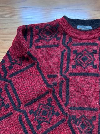 Jersey Vintage Stefanel Rojo y Negro