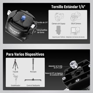 NEEWER GM47 Placa Liberación Rápida, Placa QR Bloq