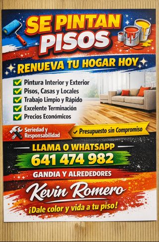 Se realizan trabajos de pintura en pisos y viviend