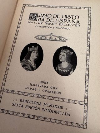 Libro "Historia de España" R. Ballester 6ª Edición
