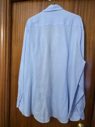 Camisa Lino Tommy Hilfiger Azul Manga Larga