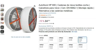 Cadenas textiles para neumáticos AutoSock 695