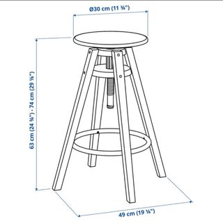 Taburete alto negro Ikea Dalfred
