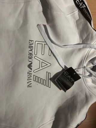 Sudadera EA7 Emporio Armani Blanca con Capucha