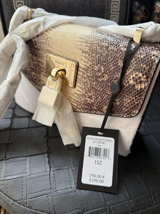 Bolso DKNY ORIGINAL  piel serpiente beige y marrón