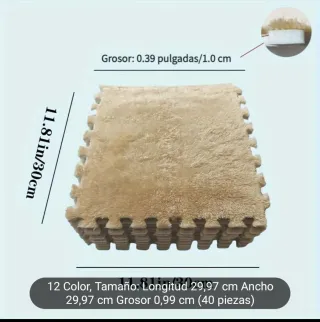 Alfombra modular gris y beige