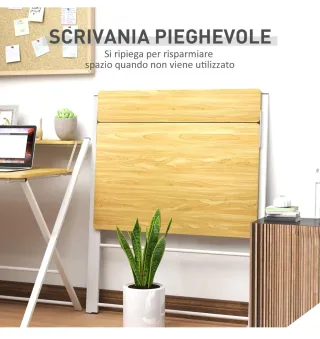 Mesa Escritorio Plegable Madera y Metal