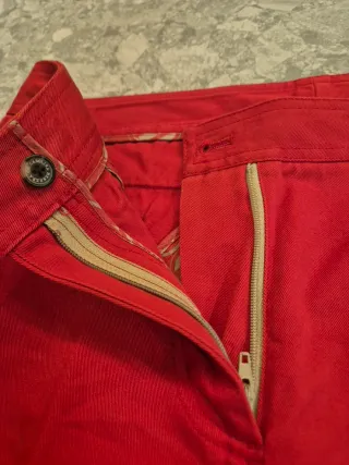 Pantalón Carolina Herrera Pierna Ancha Rojo