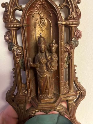 Acquasantiera vintage in bronzo