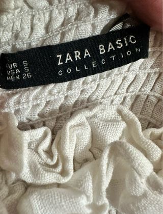 Blusa Zara Boho Blanca Manga Campana