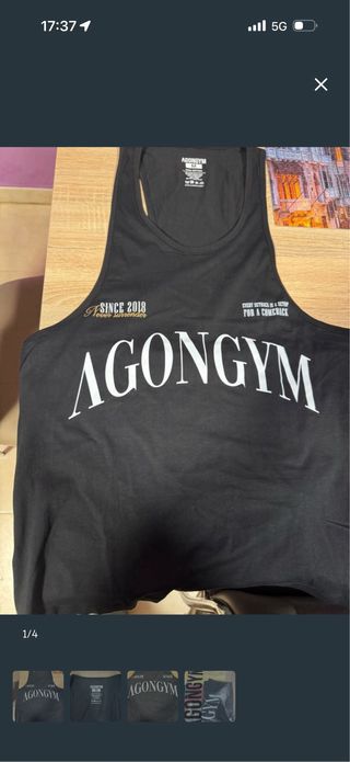 Camiseta Gym AGONGYM Negra Talla M