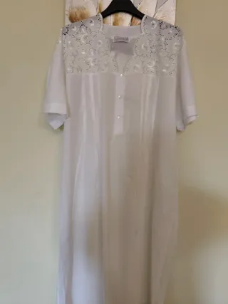 Camicia da notte ROSANNA bianca con pizzo