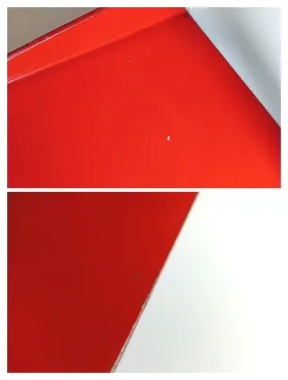 LAMPARA EYEBALL ROJO-CROMO 70S