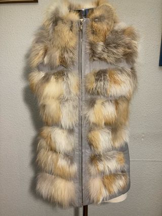 Chaleco Piel Lapin y Gris Auténtico