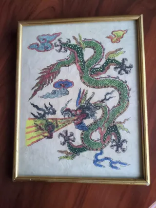 Obra de arte moderno dragón oriental