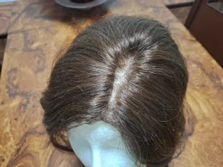 Peluca pelo natural castaño