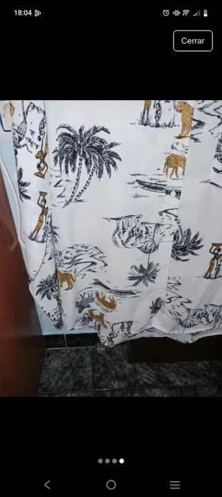 Camisa blanca sabana estampada