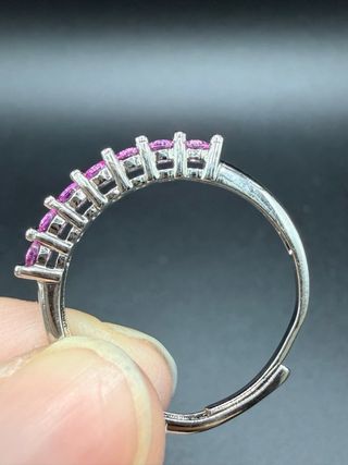 Anillo Ajustable de Topacios Rosas