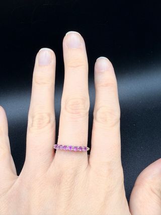Anillo Ajustable de Topacios Rosas