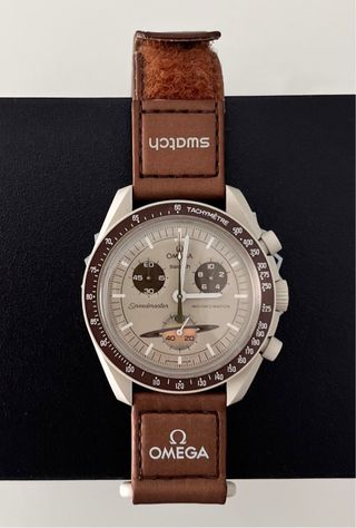 Reloj Omega x Swatch Misión Saturno Marrón