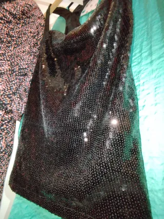 Top Fiesta Lentejuelas Negro y +