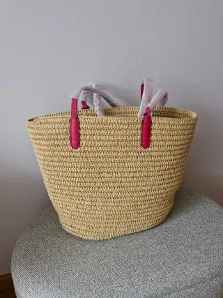 Bolso Rafia Ralph Lauren Beige/Marrón