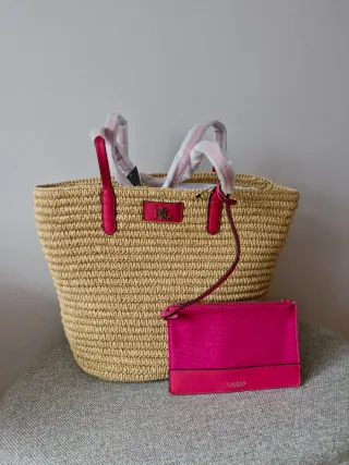 Bolso Rafia Ralph Lauren Beige/Marrón