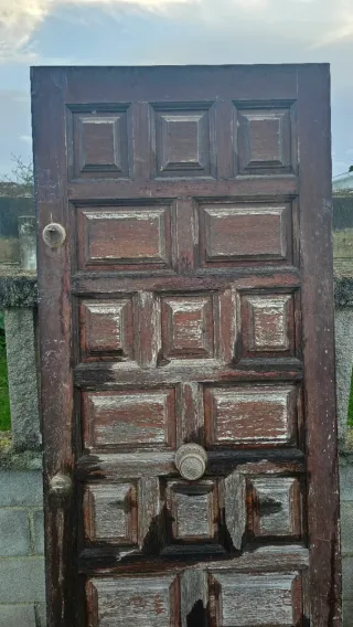 Puerta de entrada casa/principal de castaño