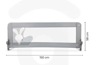 Barrera de Cama Infantil Gris Conejito