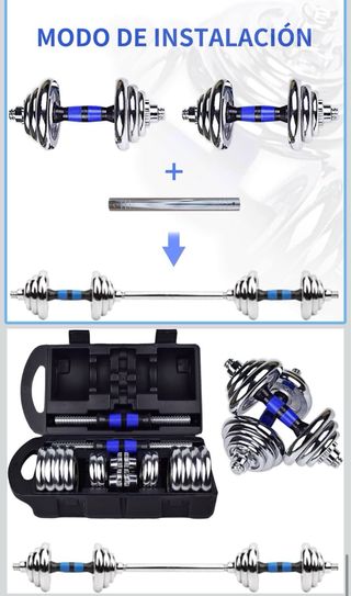 Mancuernas y barra 30kg