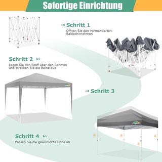 Tende pieghevoli grigie nuove 3x3+4 borse di peso