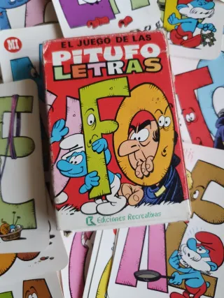 Baraja Pitufos Letras juego de cartas vintage 1983
