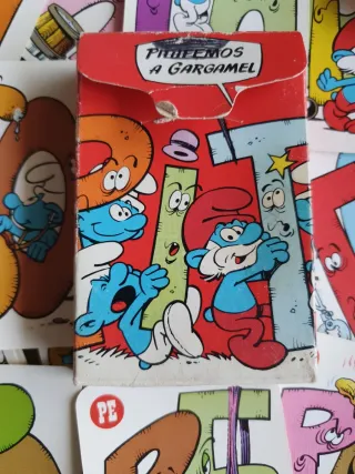 Baraja Pitufos Letras juego de cartas vintage 1983