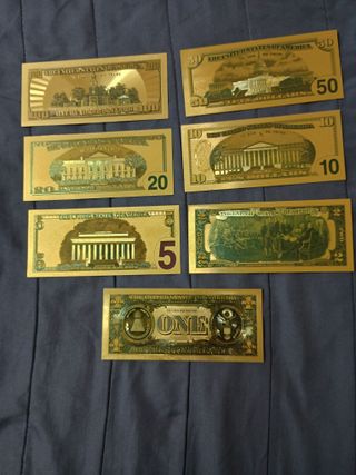 DOLLARI U.S.A. SERIE 7 PZ LAMINA D'ORO COL.1