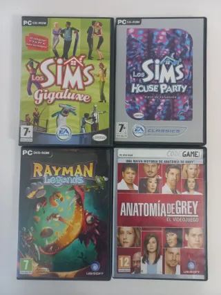 Lote 4 Videojuegos PC: Los Sims, Rayman, Anatomía