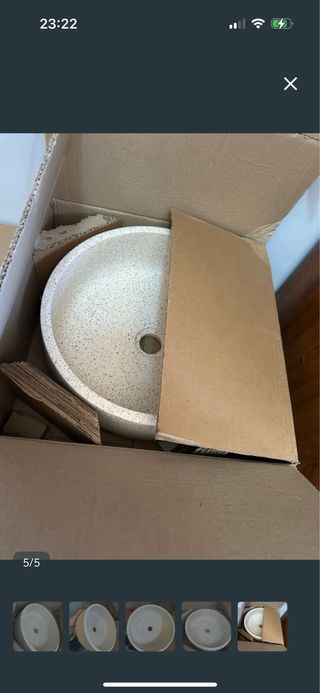 Lavabo Florencia Piedra Beige/Blanco