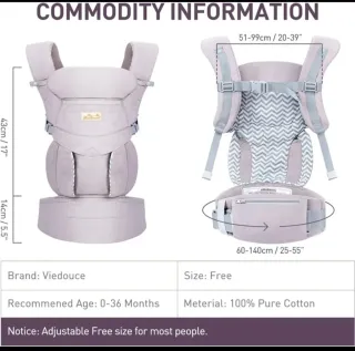 Portabebés ergonómico Viedouce 3.5-20kg