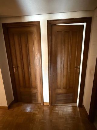 Lote 8 puertas de madera maciza y con cristal