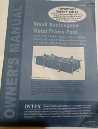 Piscina Rectangular Intex 2.20m 13,600 kg